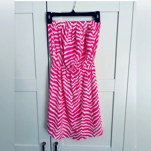 Lilly Pulitzer Pink Zebron Strapless Dress Size XS - Picture 2 of 4